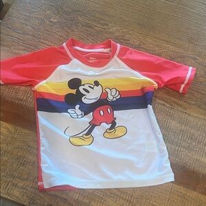 Disney Kids Rashguard with Mickey Mouse - Red, Yellow, and Black